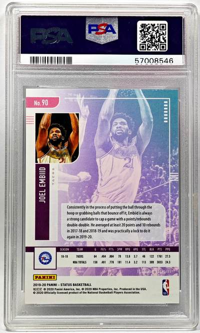 白泽拍卖卡牌手绘专场第28期（细雨生寒、寻梅闻香） 2019 PANNI 篮球球星卡 JOEL EMBIID 白钻 082/125 彩闪 PSA评级 GEM MT 10