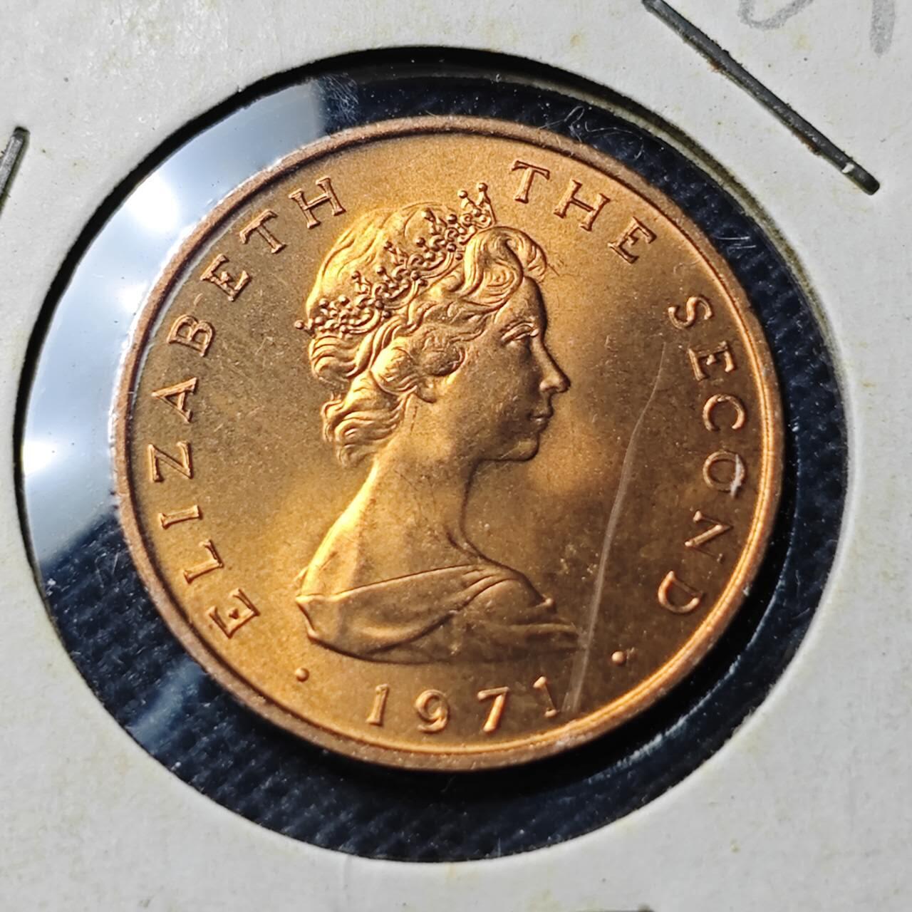 KK钱币收藏小铺  第369场  2月预留时间 周末发货  1971马恩岛2便士铜币 好品