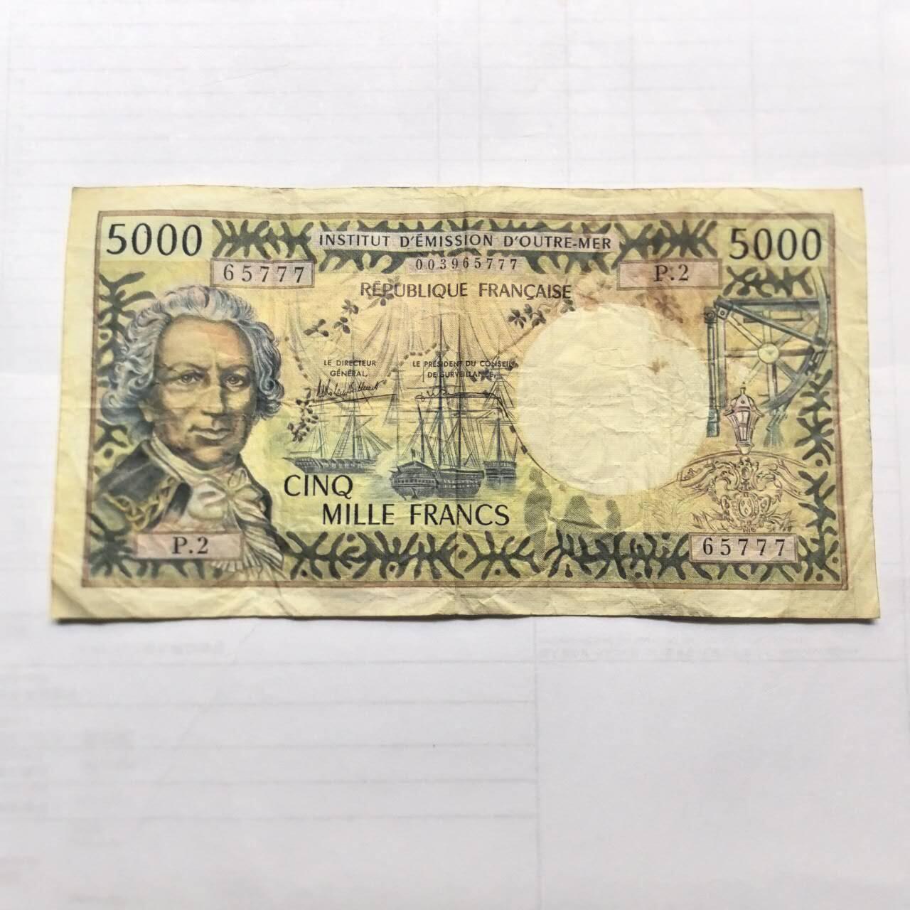 各国外币第99期 品种好部分全新 法属太平洋5000法郎 豹子号