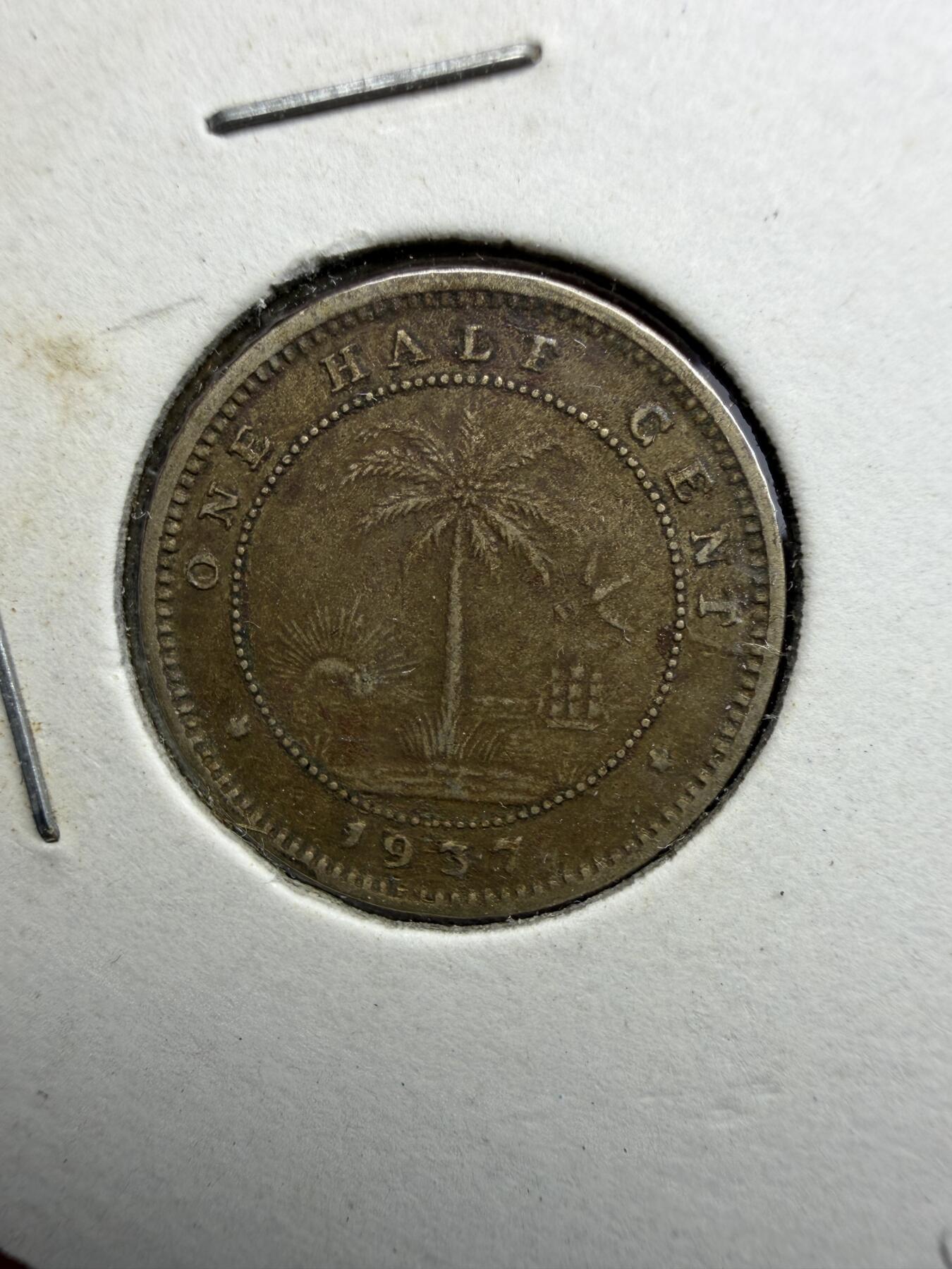 2025年集古藏今外币拍卖第十期-第6场—（总第286拍），可以寄存60天，满160元包邮。 1937年利比里亚1/2分