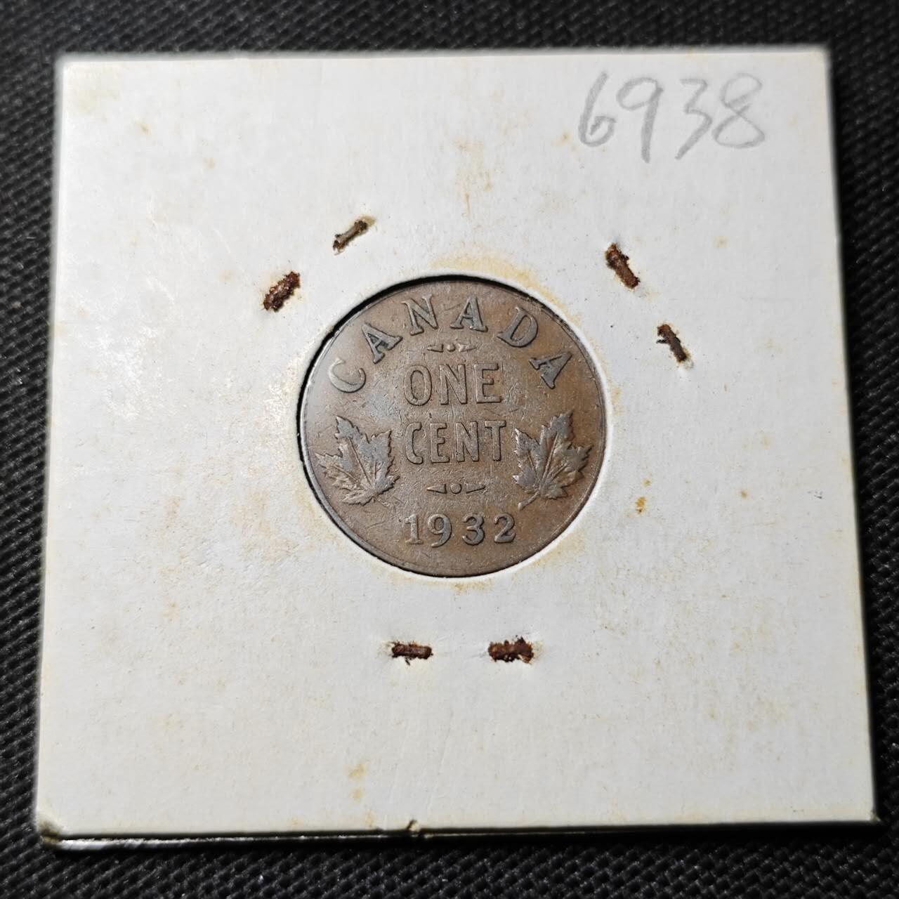 KK钱币收藏小铺  第369场  2月预留时间 周末发货  1932加拿大一分铜币