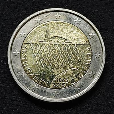 【全场包邮】纯粹捡漏拍476场（免费代拍第13场）调整中 - 芬兰2015年2欧元艺术家阿克塞利·加伦·卡莱拉诞辰150周年双色纪念币