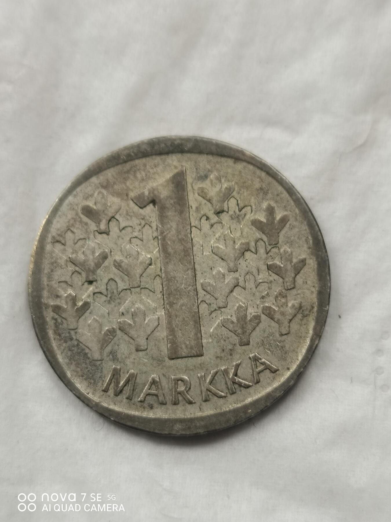 外国银币 66年芬兰1马克银币