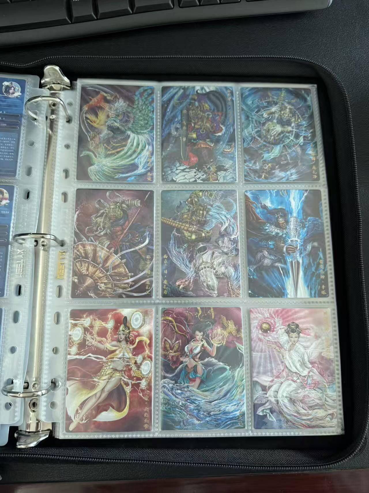 龙虎卡牌第六三场 （无佣金，周六结拍，欢迎送拍） 粗闪套卡+官方主题卡册 封神天下第一弹53张全（卡已套膜入册 整体完整保护完好 含四大天王）