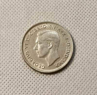 甄臻铺-世界币章拍卖（第39期）送拍享返佣金等优惠多多 - 英属澳大利亚乔六1弗洛林1942   28.5mm 2mm 11.6g  0.925Ag