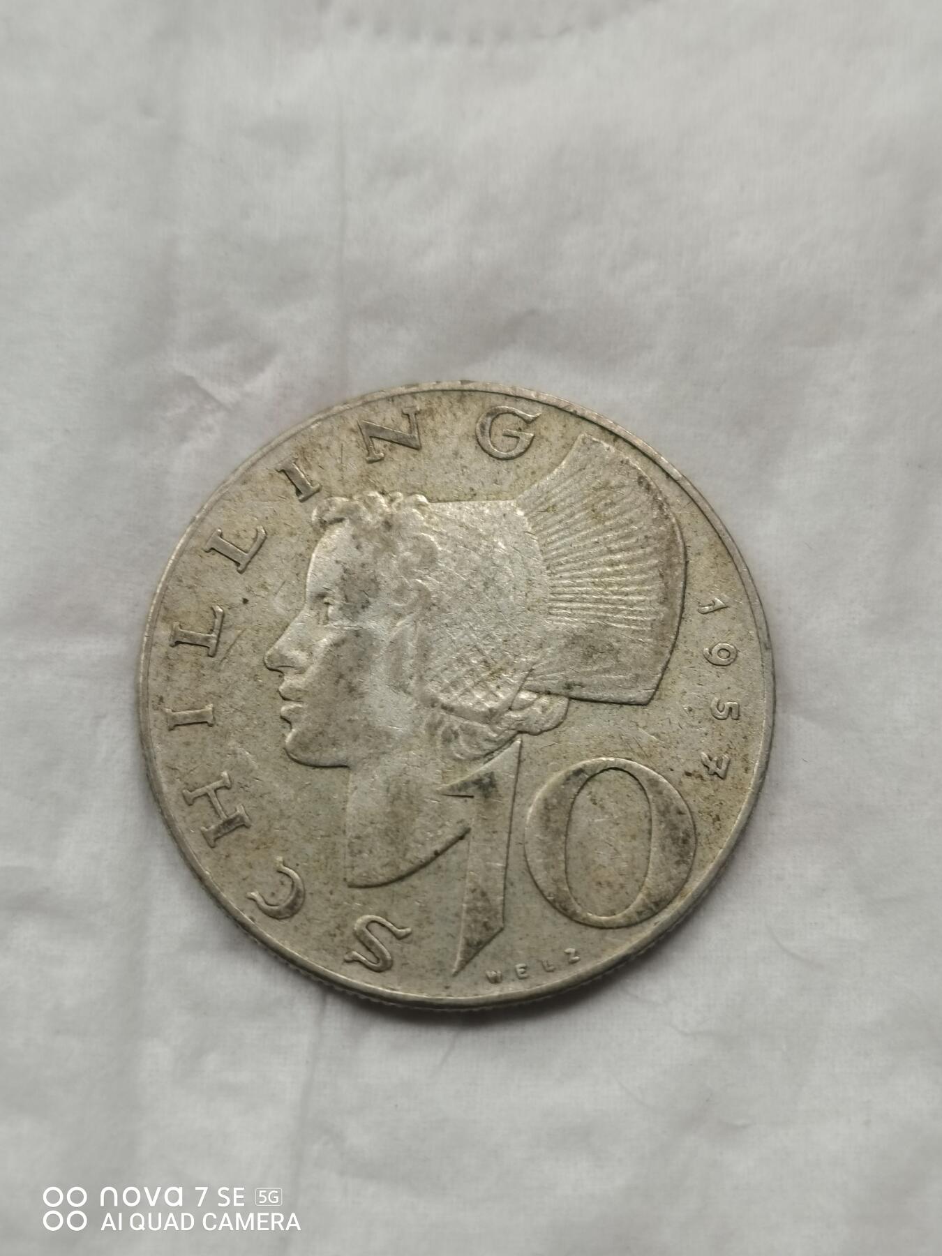 外国银币 57年奥地利10先令银币