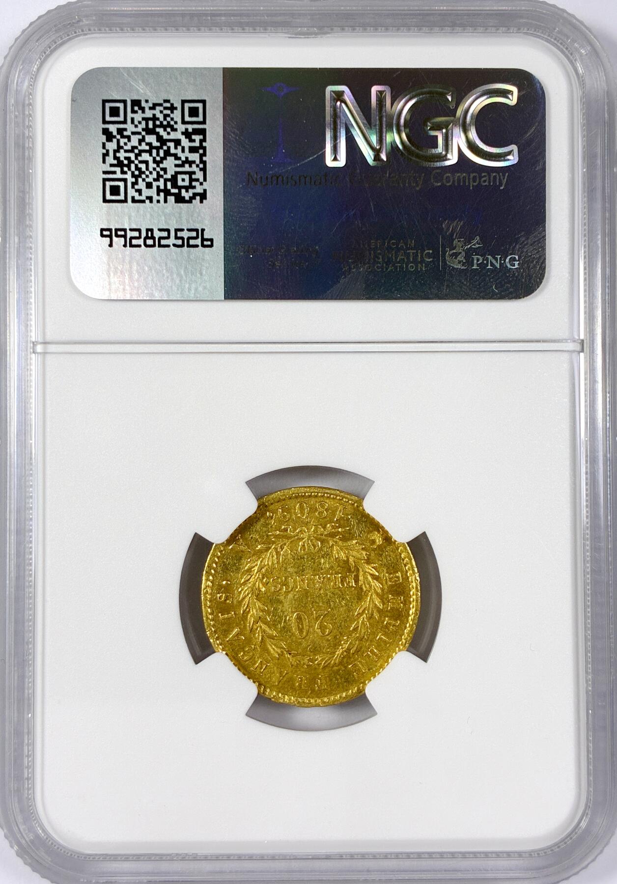 【雨安】【世界币章114期】2025-11-15 周六 19:30 保真 8秒倒数自动落锤 高效拍卖 [金币] France 法国 20法郎 1809年 拿破仑一世 NGC-MS60