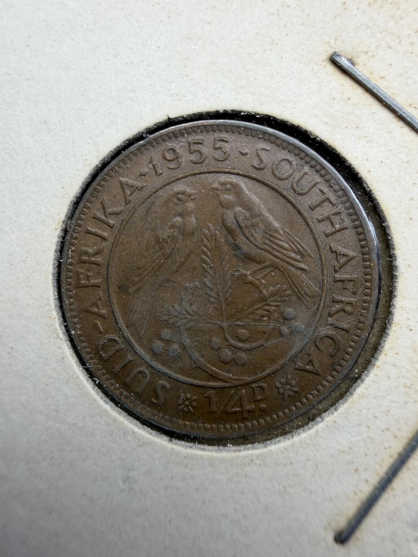 2025年集古藏今外币拍卖第十期-第6场—（总第286拍），可以寄存60天，满160元包邮。 1955年南非1/4便士