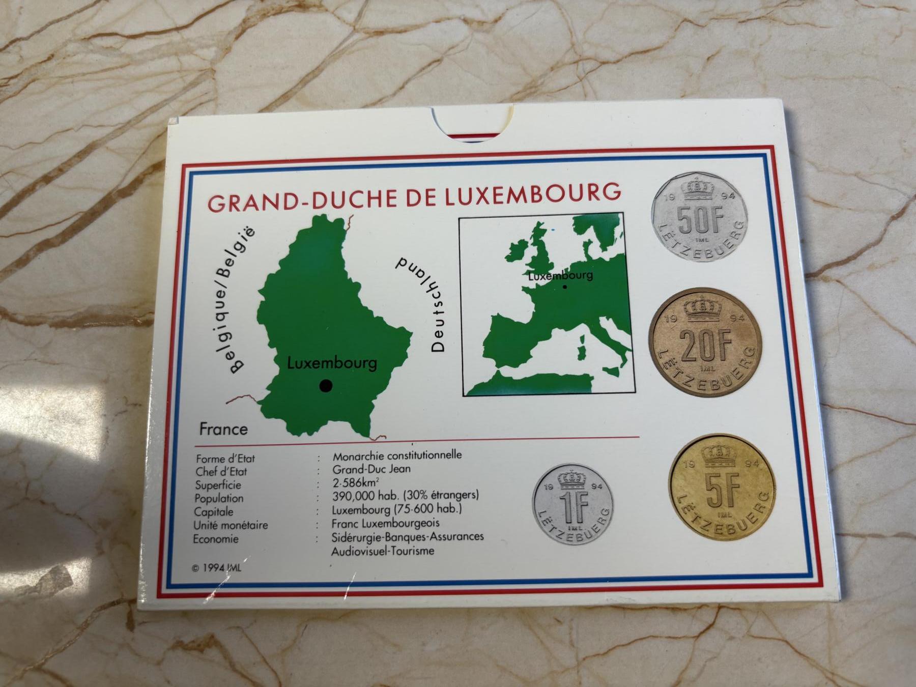 第181期拍卖 卢森堡1994年版纪念币4枚 官方装帧册