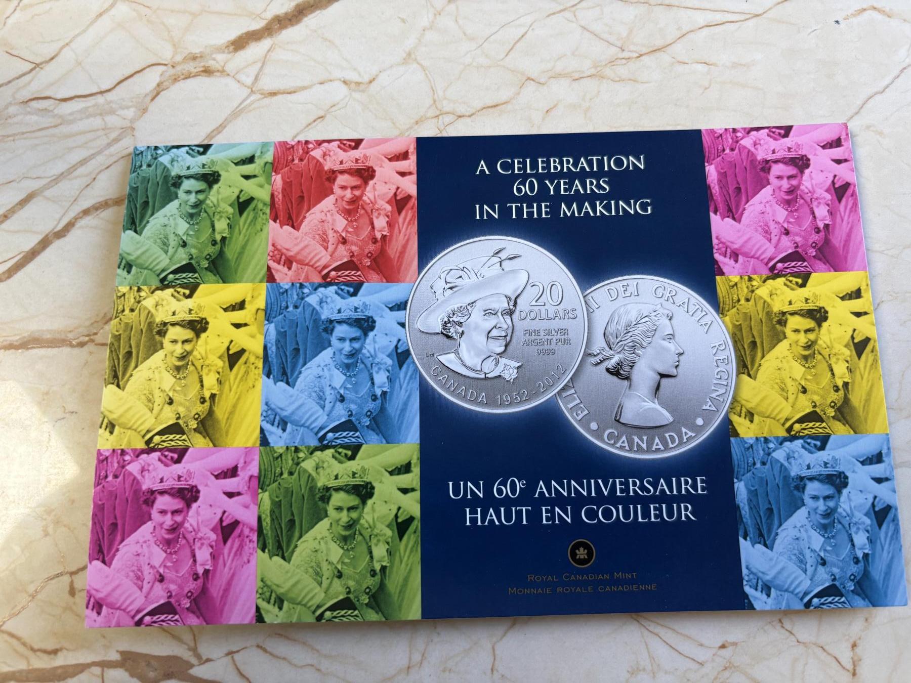 第181期拍卖 卡装加拿大2012年20换20系列伊丽莎白登基纪念银币，9999银，7.96克