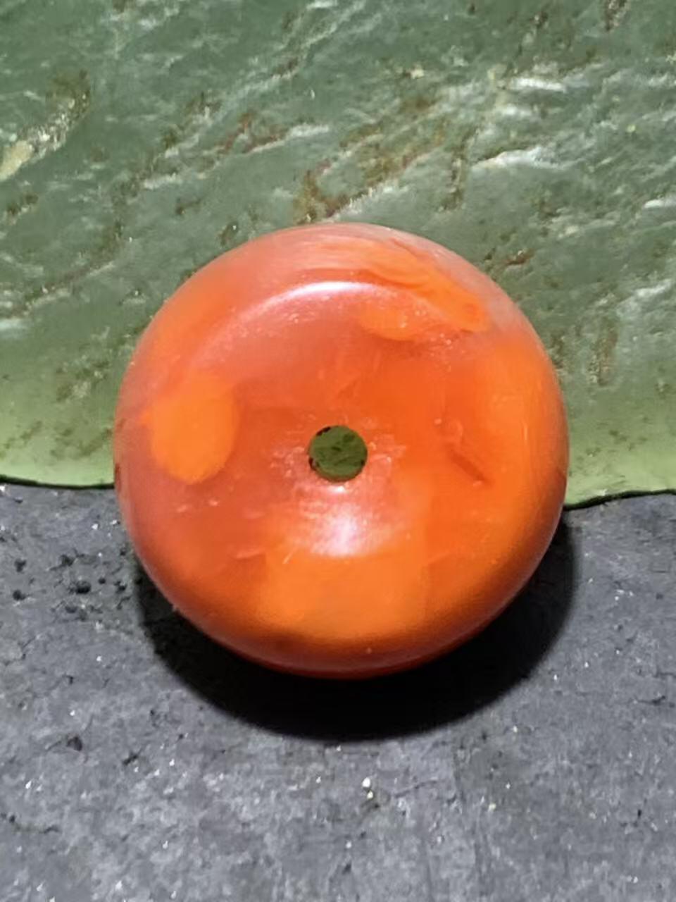 精美川料南红玛瑙冰飘柿子红小平安扣一个