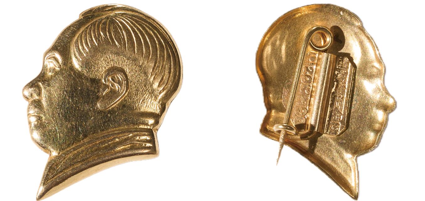 中新泰星2025年秋拍 徽章 纪念章及金银器专场 50年代国营广州金店伟人像金质纪念章一枚