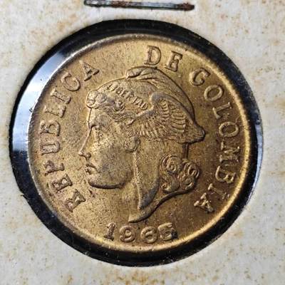 KK钱币收藏小铺  第369场  2月预留时间 周末发货 -  1965哥伦比亚2分铜币