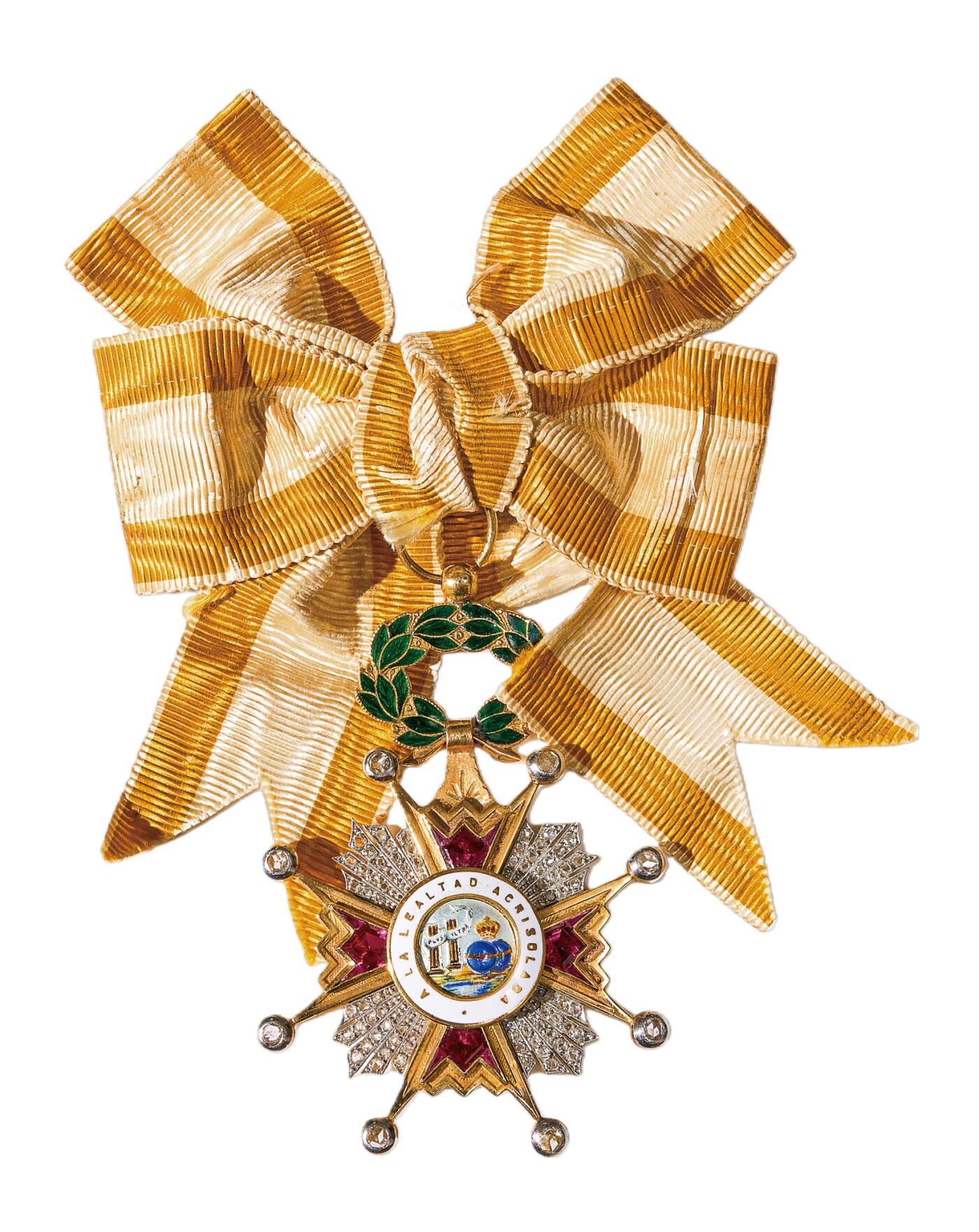 中新泰星2025年秋拍 徽章 纪念章及金银器专场 西班牙嵌宝钻石K金质名誉勋章一枚