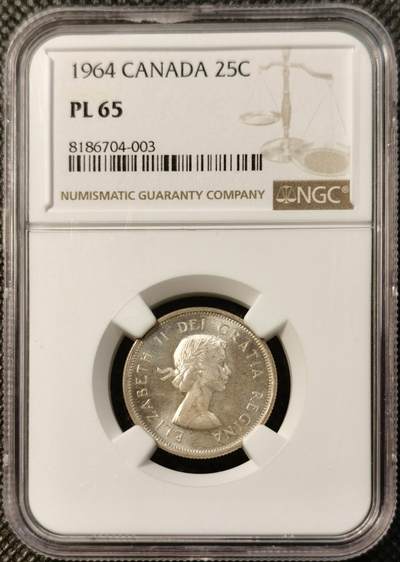 甄臻铺-世界币章拍卖（第39期）送拍享返佣金等优惠多多 - NGC-PL65  加拿大25分麋鹿银币