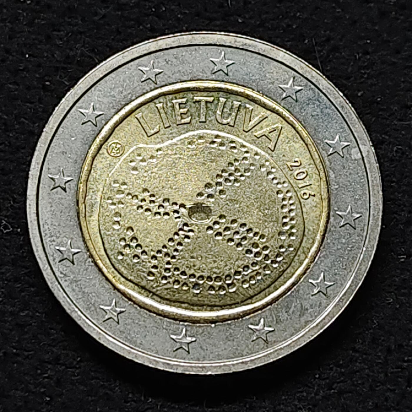 【全场包邮】纯粹捡漏拍476场（免费代拍第13场）调整中 立陶宛2016年2欧元波罗的海文化双色纪念币