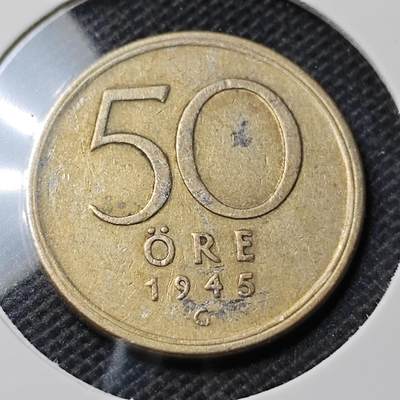 KK钱币收藏小铺  第369场  2月预留时间 周末发货 -  1948瑞典50欧尔银币