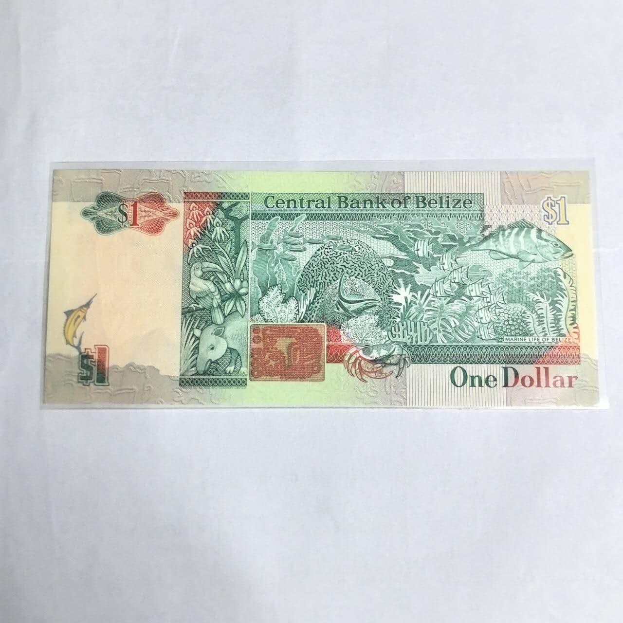 各国外币第99期 品种好部分全新 伯利兹1元1990年 长版全新