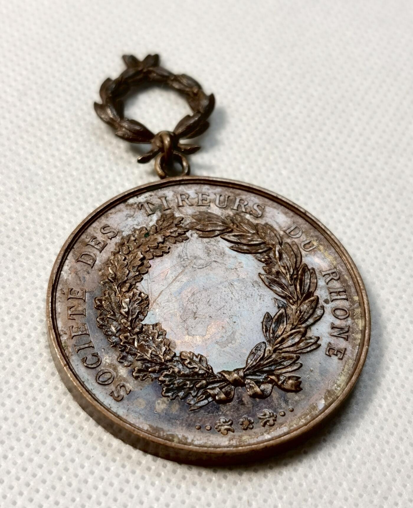 甄臻铺-世界币章拍卖（第39期）送拍享返佣金等优惠多多 法国 鲁昂射击协会奖章 铜 42.5mm  3.8mm  33.9g