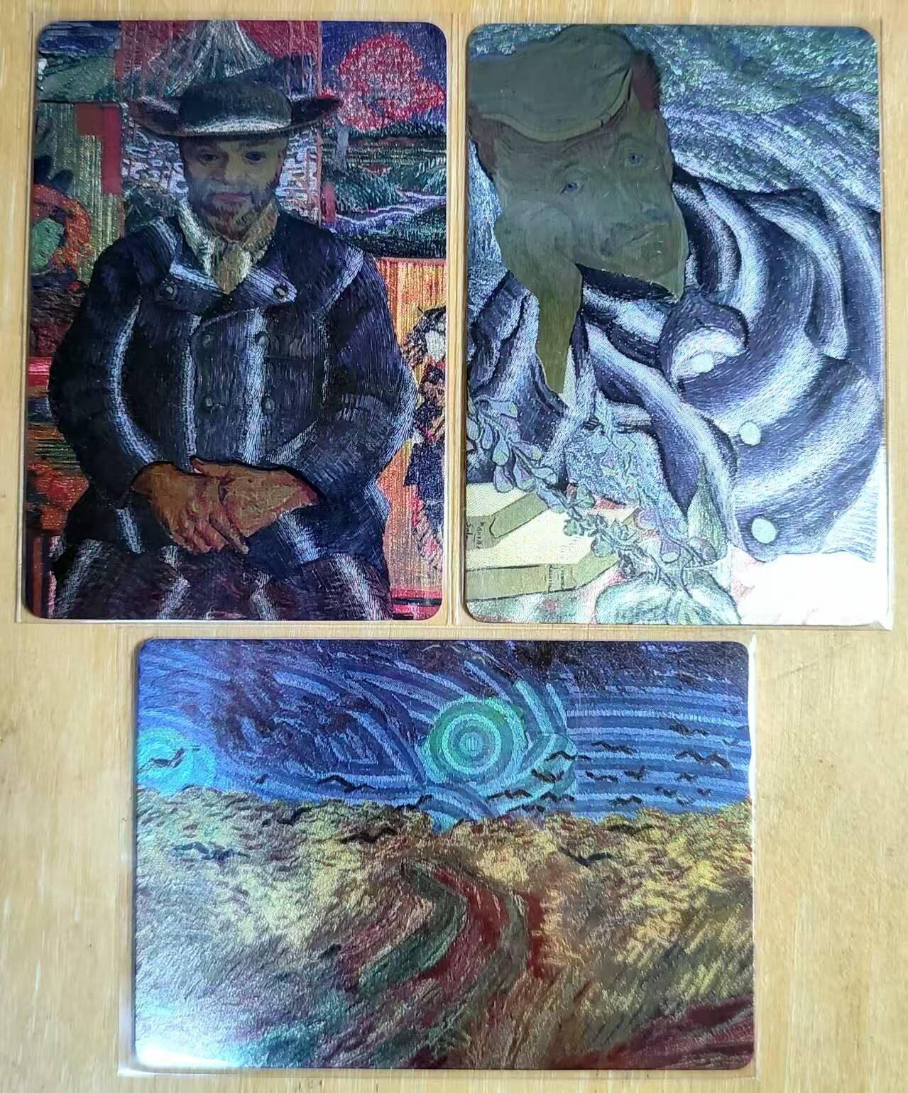 龙虎卡牌第六三场 （无佣金，周六结拍，欢迎送拍） 粗闪3张 世界名画-梵高作品