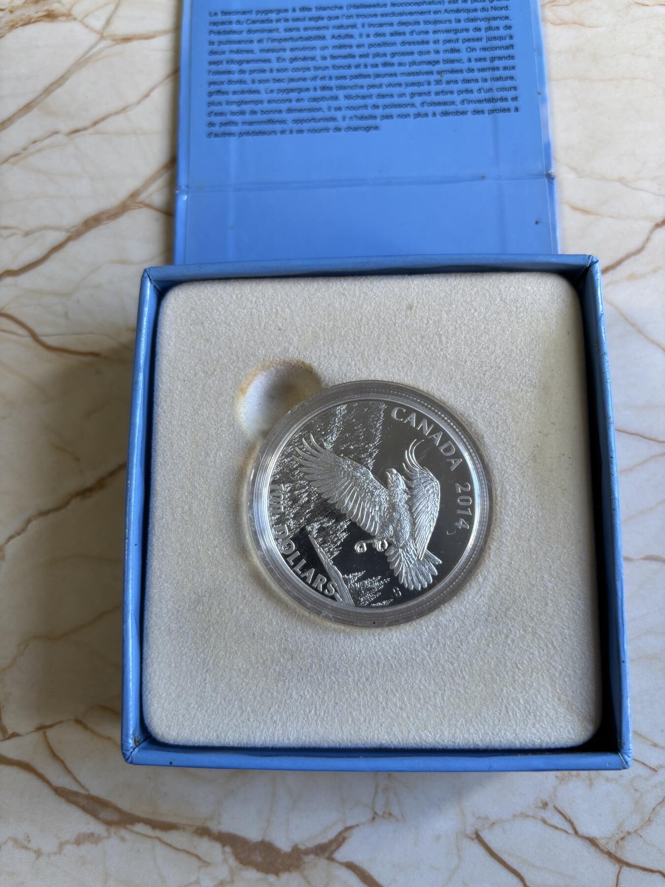 第181期拍卖 加拿大2014年100换100加元系列白头鹰1盎司银币，9999银，发行50000枚