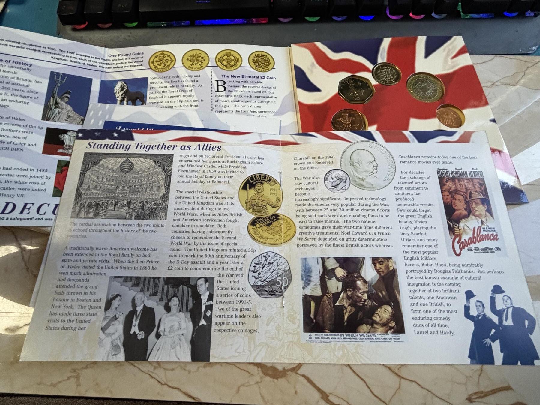 第181期拍卖 卡册 英国1997年硬币8枚套币