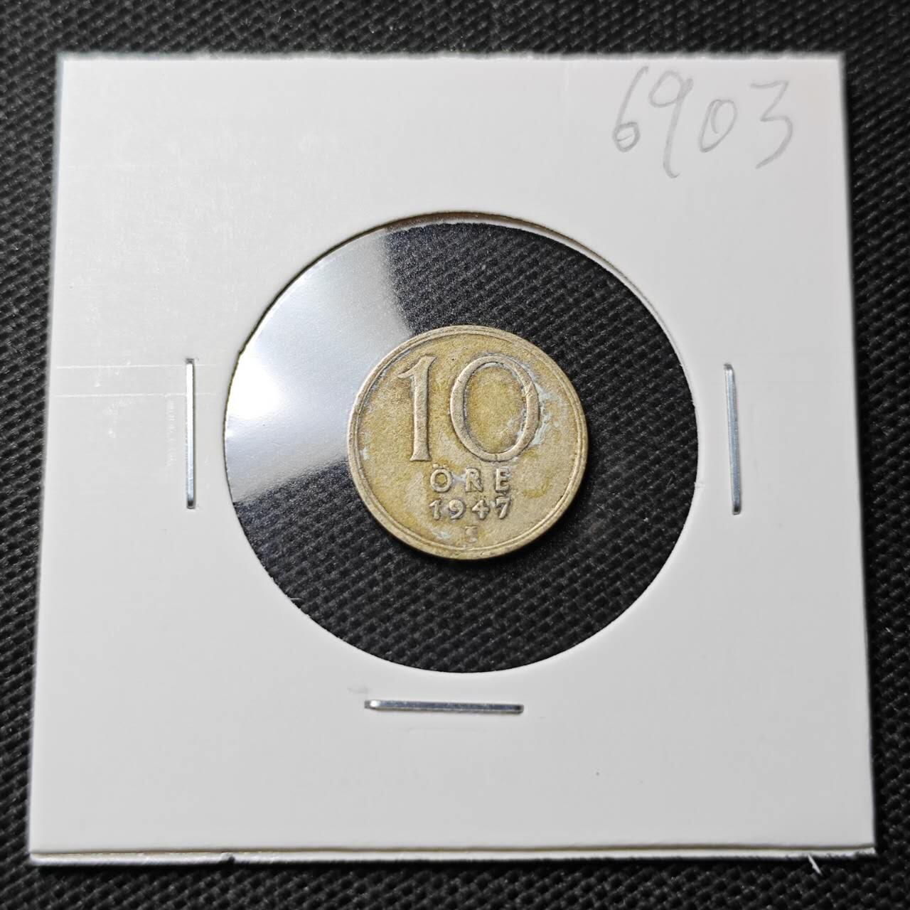 KK钱币收藏小铺  第369场  2月预留时间 周末发货  1947瑞典10欧尔银币