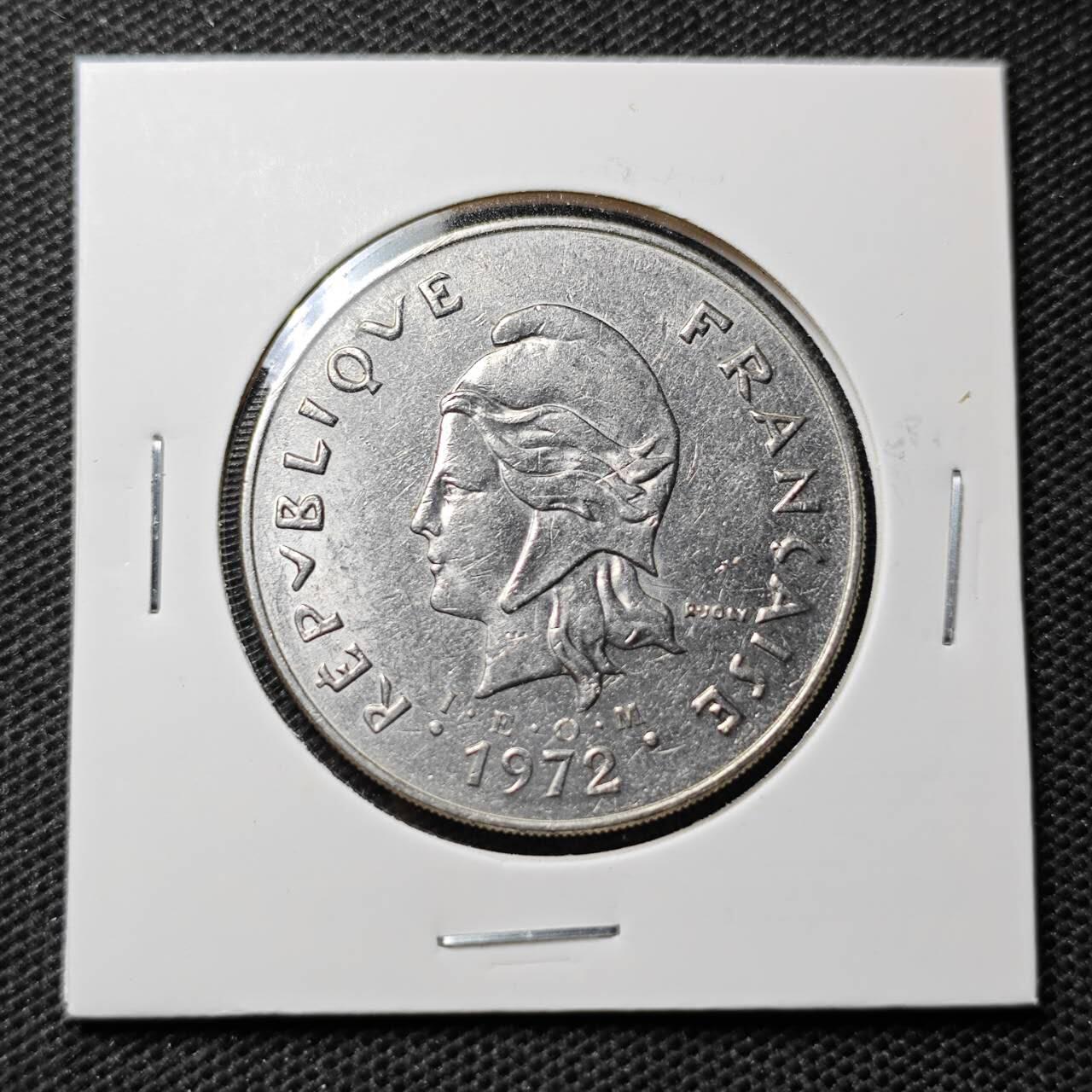 KK钱币收藏小铺  第369场  2月预留时间 周末发货  1972法属新喀里多尼亚50法郎
