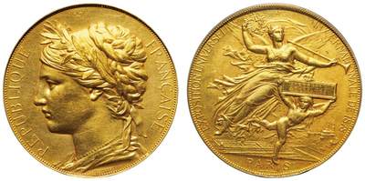 中新泰星2025年秋拍 钱币纪念章专场 - 1878年法国巴黎世博会金质大型纪念章一枚