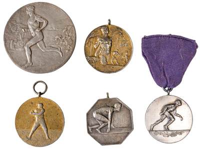 中新泰星2025年秋拍 徽章 纪念章及金银器专场 - 民国天津租界运动会奖章四枚一组