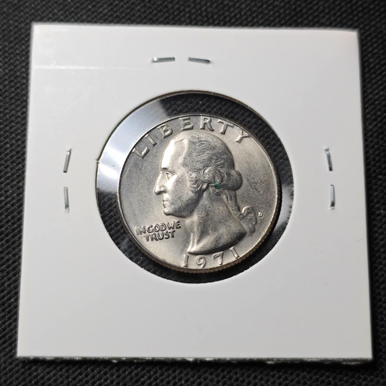 KK钱币收藏小铺  第369场  2月预留时间 周末发货  1971美国25分 好品