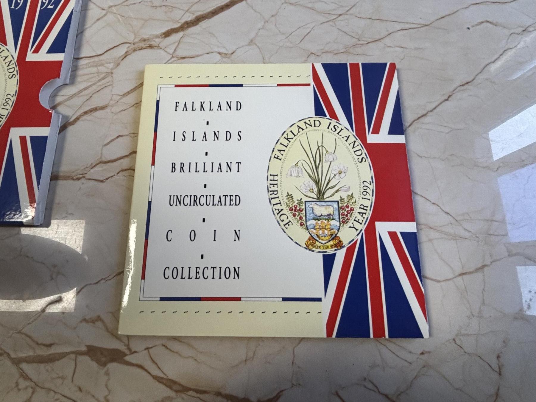 第181期拍卖 福克兰群岛 1992年 封装套币 全8枚 官方卡册装