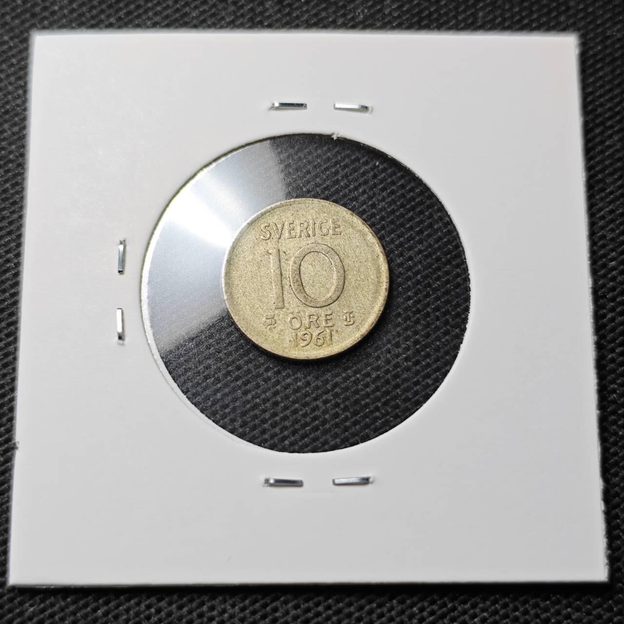 KK钱币收藏小铺  第369场  2月预留时间 周末发货  1961瑞典10欧尔银币