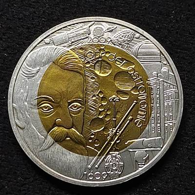 【全场包邮】纯粹捡漏拍477场（免费代拍第14场）调整中 - 【银铌币】奥地利2009年25欧元国际天文年银铌双金属纪念银币