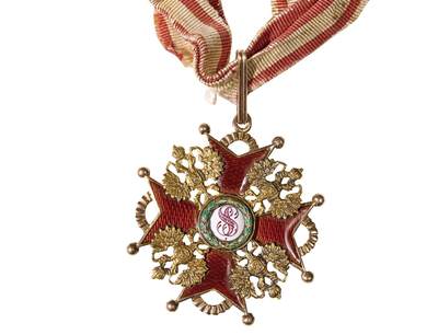 中新泰星2025年秋拍 徽章 纪念章及金银器专场 - 20世纪早期沙俄圣斯坦尼斯拉夫二级金质勋章一枚