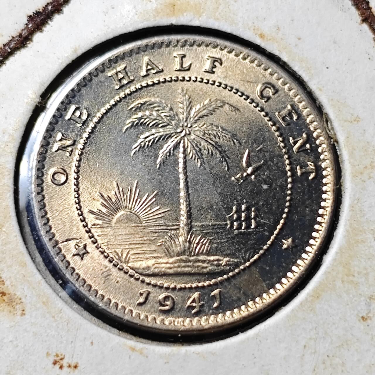 KK钱币收藏小铺  第369场  2月预留时间 周末发货  1941利比里亚1分镍币 好品