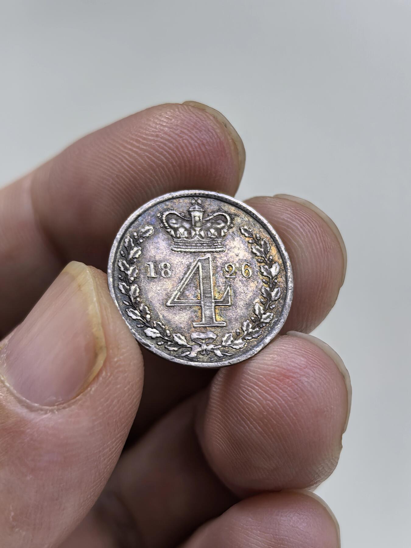 博洋堂世界钱币拍卖第146期（全场包邮） 英国1826年乔治四世4便士濯足币