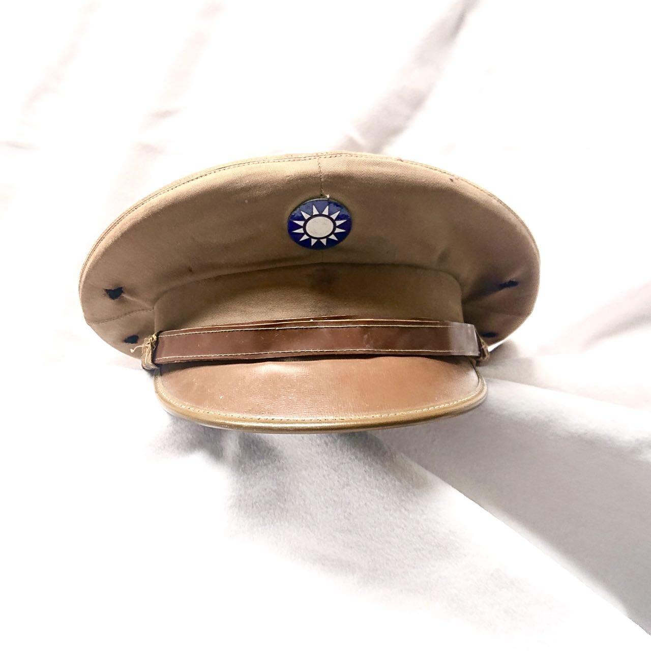 【第壹場】近代勋奖章徽章服饰杂项专场 民国空军官兵夏卡其大檐帽 上海兄弟帽厂 头围约52cm