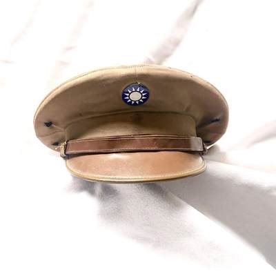 【第壹場】近代勋奖章徽章服饰杂项专场 - 民国空军官兵夏卡其大檐帽 上海兄弟帽厂 头围约52cm