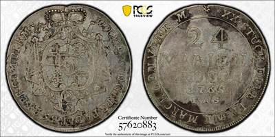 博洋堂世界钱币拍卖第146期（全场包邮） - PCGS VF 德国帕德博恩1765年24Mgr银币，很少的品种，麦稀奇首见