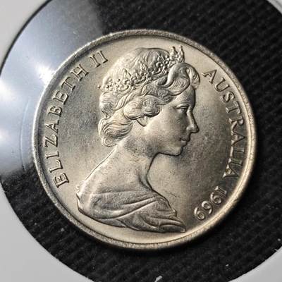 KK钱币收藏小铺  第369场  2月预留时间 周末发货 -  1969澳大利亚5分 拆卷品