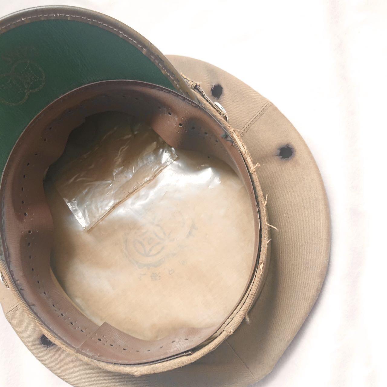 【第壹場】近代勋奖章徽章服饰杂项专场 民国空军官兵夏卡其大檐帽 上海兄弟帽厂 头围约52cm