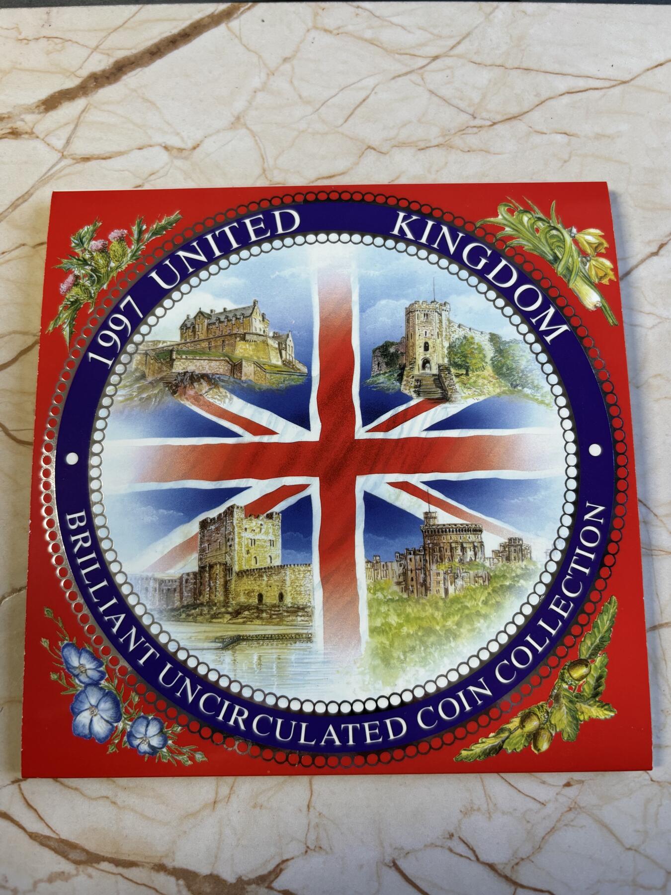 第181期拍卖 皇家造币厂卡册 英国1997年硬币9枚套币 1便士-2镑纪念币UNC一套