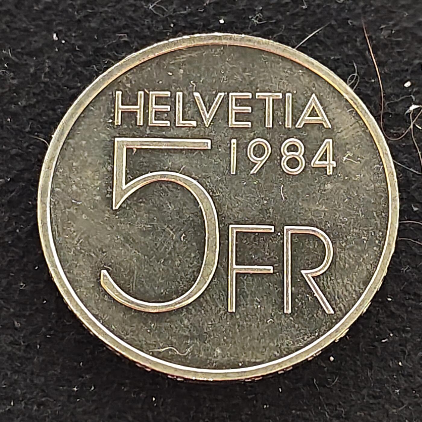 【全场包邮】纯粹捡漏拍476场（免费代拍第13场）调整中 瑞士1984年5法郎物理学家奥古斯特皮卡德诞生100周年精制纪念币