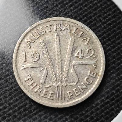 KK钱币收藏小铺  第369场  2月预留时间 周末发货 -  1942澳大利亚3便士银币 925高银