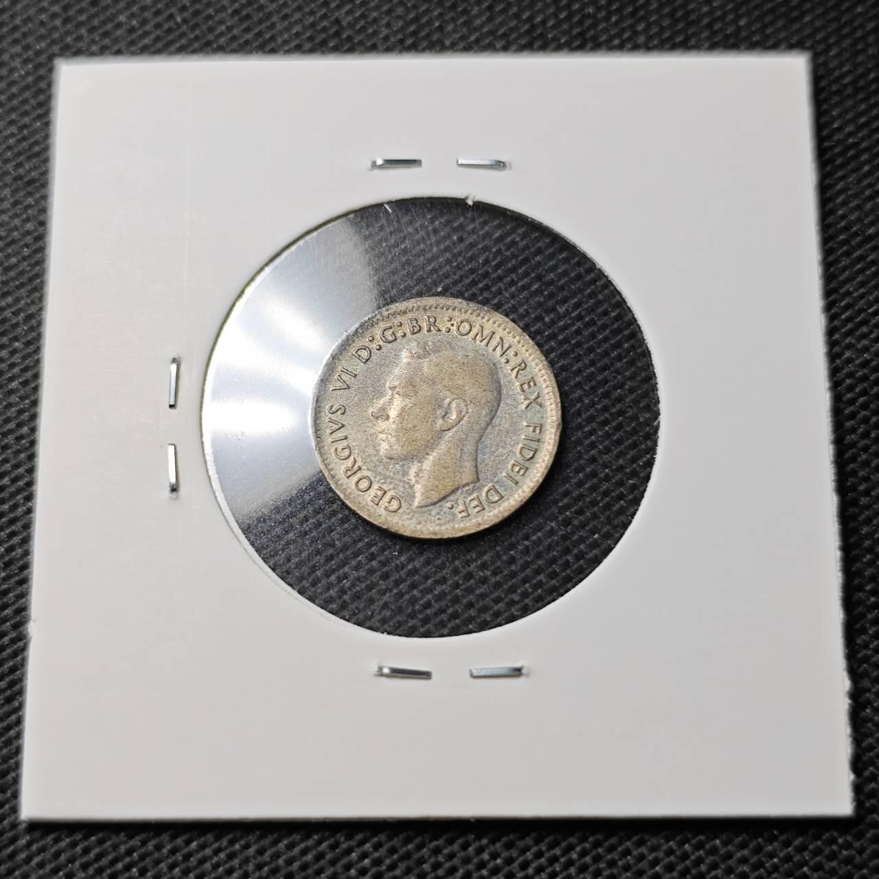 KK钱币收藏小铺  第369场  2月预留时间 周末发货  1950澳大利亚3便士银币