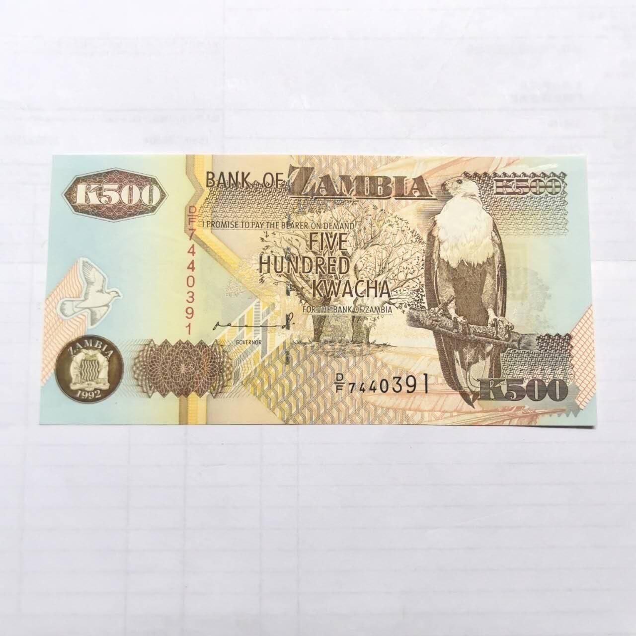 各国外币第99期 品种好部分全新 赞比亚500克瓦查1992年。初版全新
