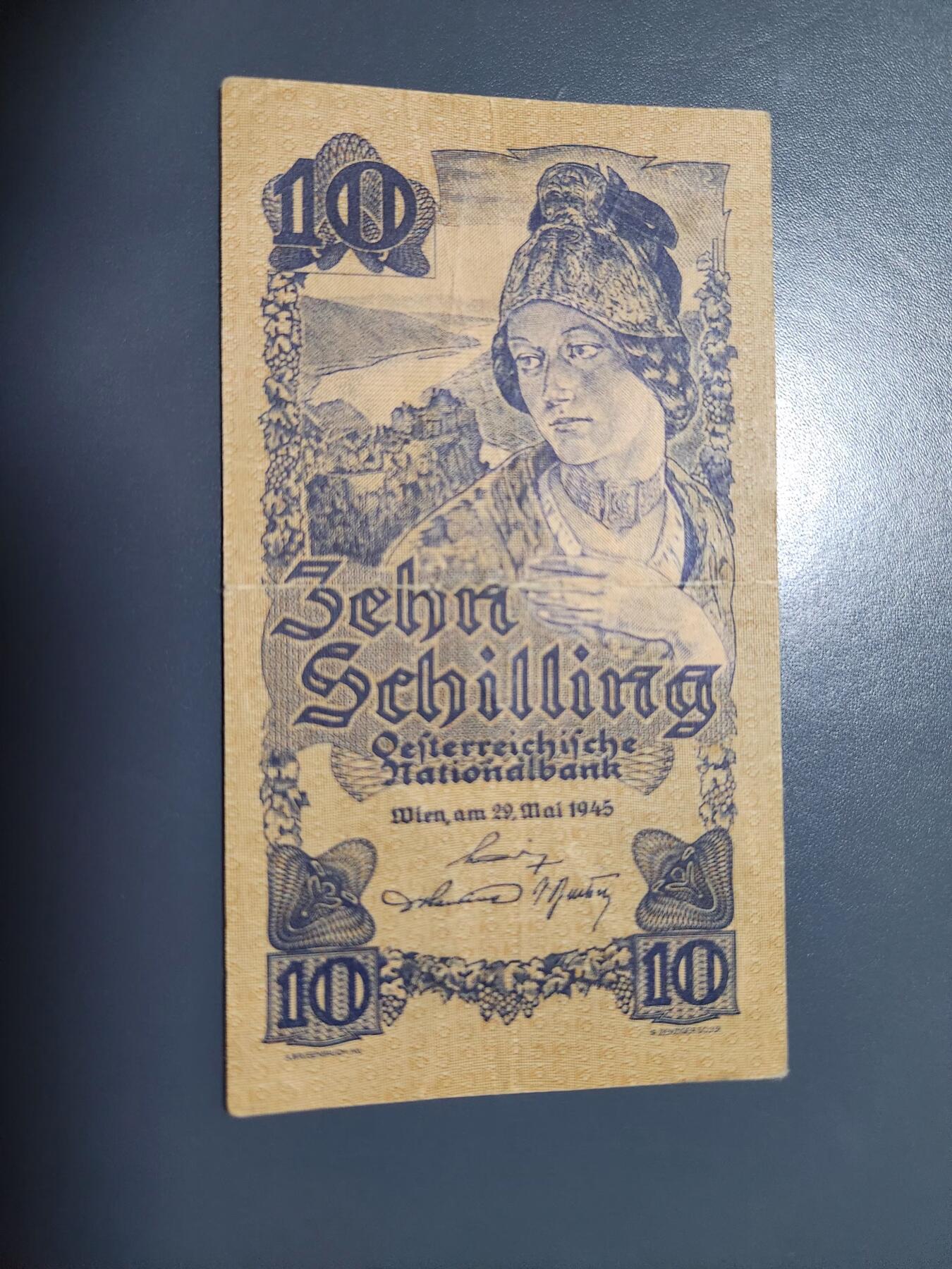11月14号晚上8点 外国纸币自动截拍第56场 奥地利1945年10先令