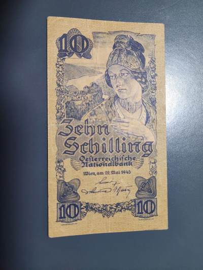 11月14号晚上8点 外国纸币自动截拍第56场 - 奥地利1945年10先令
