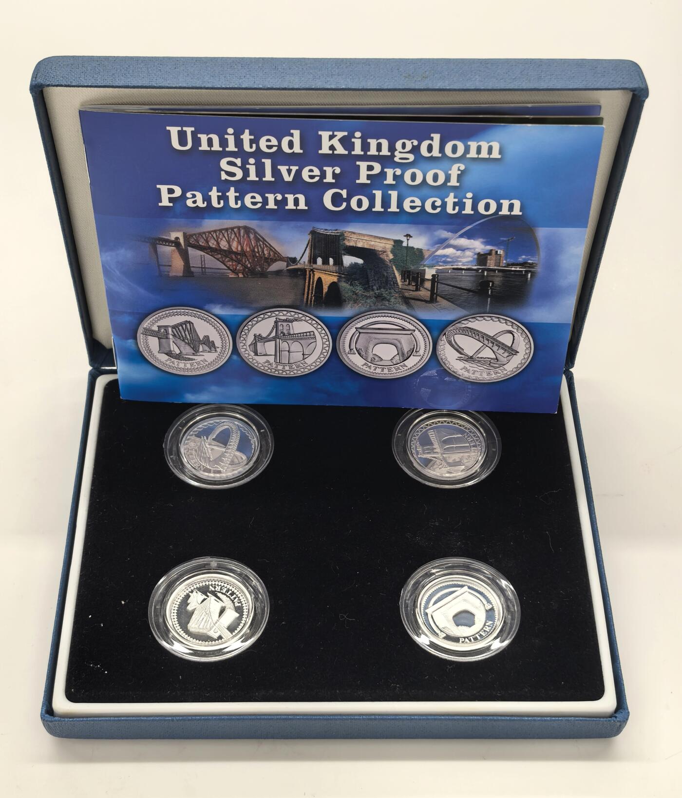 博洋堂世界钱币拍卖第146期（全场包邮） 英国2003年1镑精制银币4枚套装原盒证书